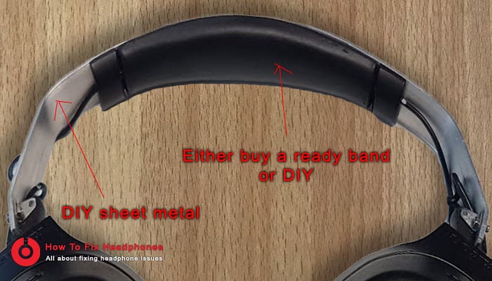 sheet metal fixed headphone band