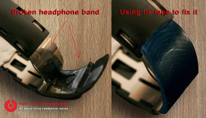 fix headphone band using fix tape