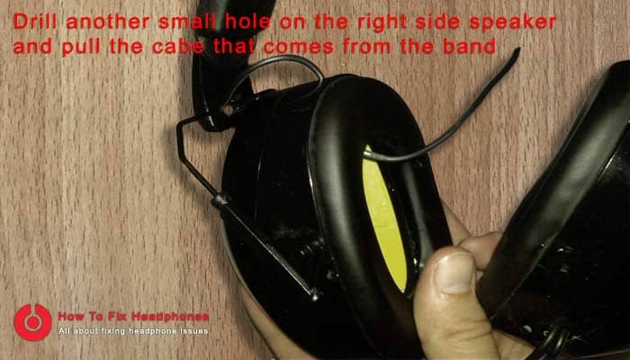 pull the cable into the right side hole