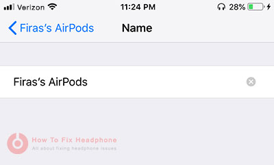 Apple's AirPods Name change in iPhone