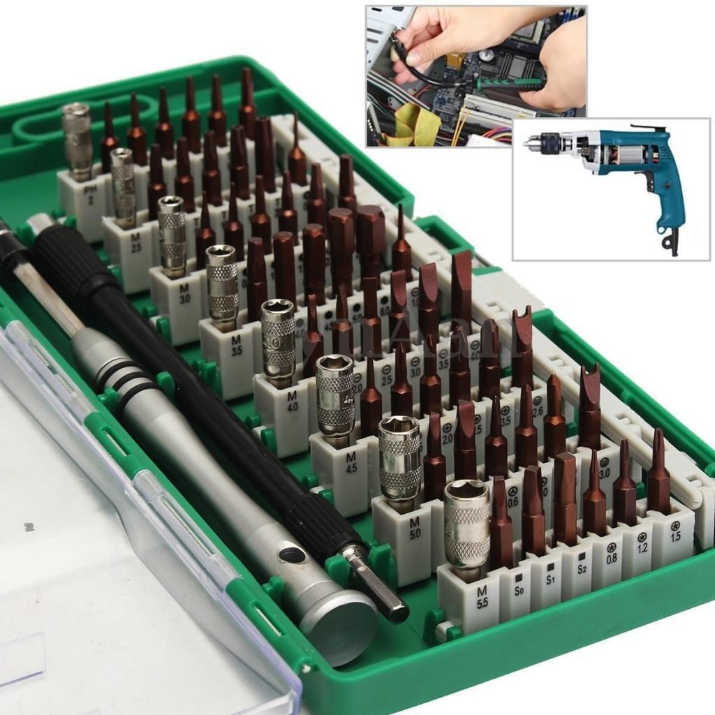 S2 Tool Steel 60 in 1 Precision Screwdriver Nutdriver Bit Repair Tools